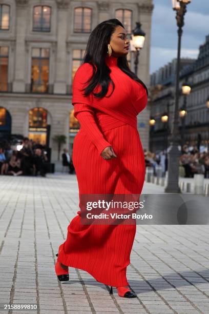 Model walks the runway during Vogue World: Paris at Place Vendome on June 23, 2024 in Paris, France.