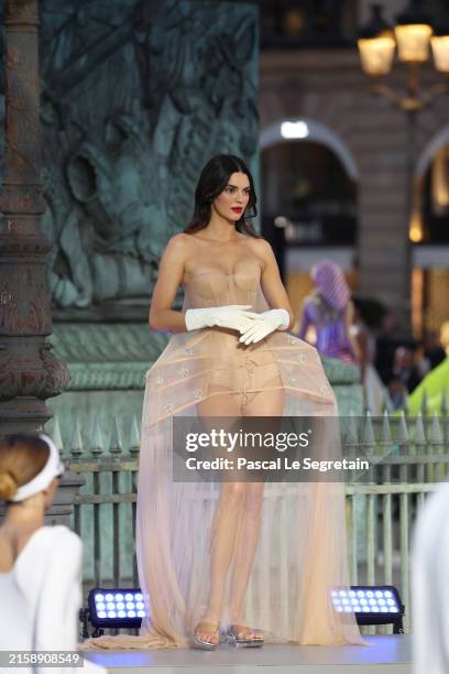 Kendall Jenner walks the runway during Vogue World: Paris at Place Vendome on June 23, 2024 in Paris, France.