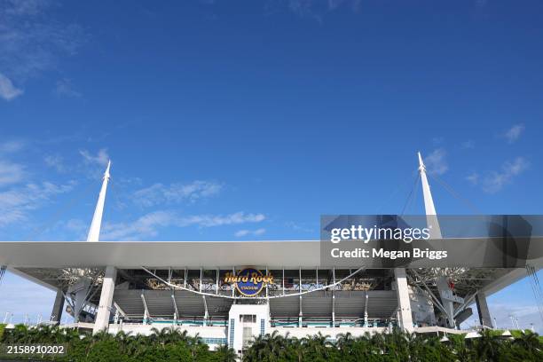 General view outside the stadium prior to the CONMEBOL Copa America 2024 Group C match between Uruguay and Panama at Hard Rock Stadium on June 23,...