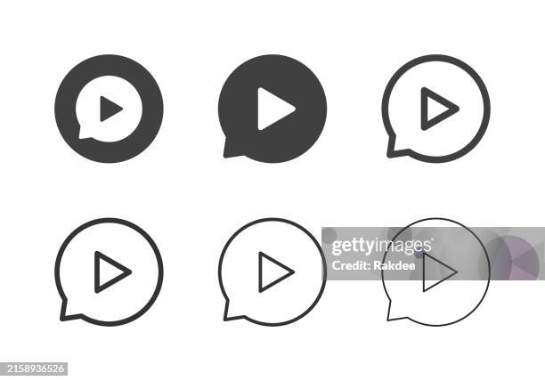 video message icons - multi series - animation icon stock illustrations