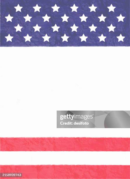 blank grunge textured wall with usa flag painted full frame design making retro backdrop vertical vector background or wallpaper or backdrop with plain white centre - plaster texture background stock illustrations