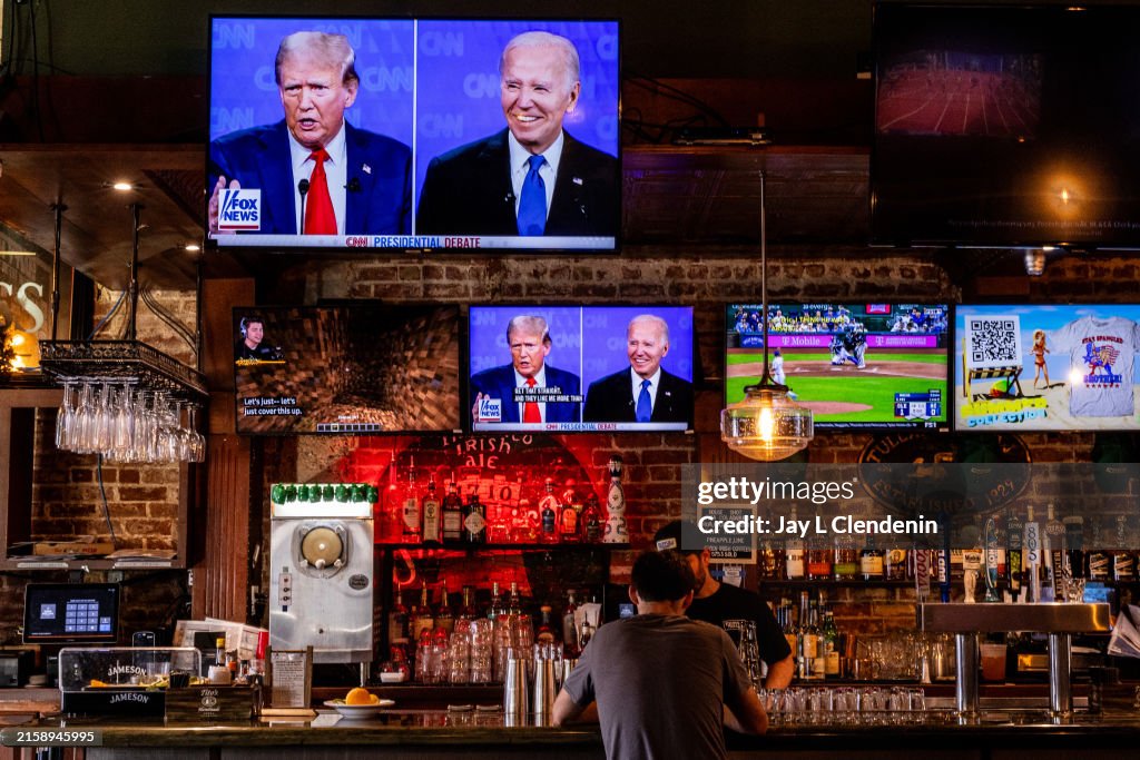 Americans Across The Nation Watch The First Presidential Debate Between Joe Biden And Donald Trump