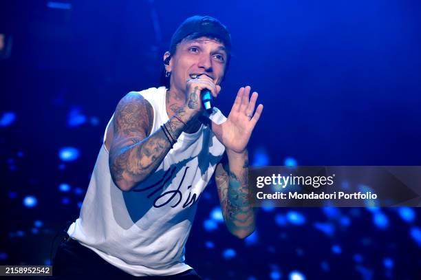 Italian singer Ultimo, aka Niccolò Moriconi, performs at the Stadio Olimpico. Rome , June 22nd, 2024