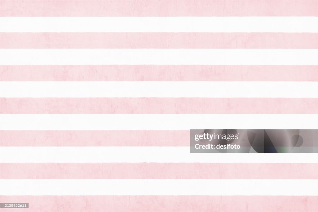 Faded pink Red and white soft pastel colored alternating striped pattern horizontal blank empty vector backgrounds like wrinkled crinkled paper or textured painted wall or gingham table cloth or napkin