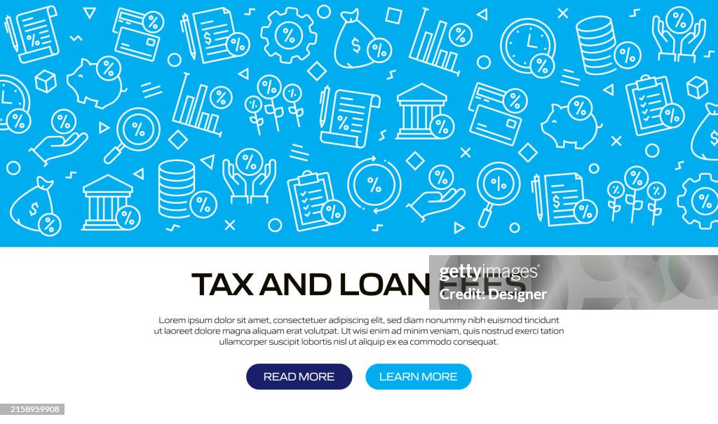 Fee Related Header Tax And Loan Fees Related Line Style Banner Design For Web Page ...