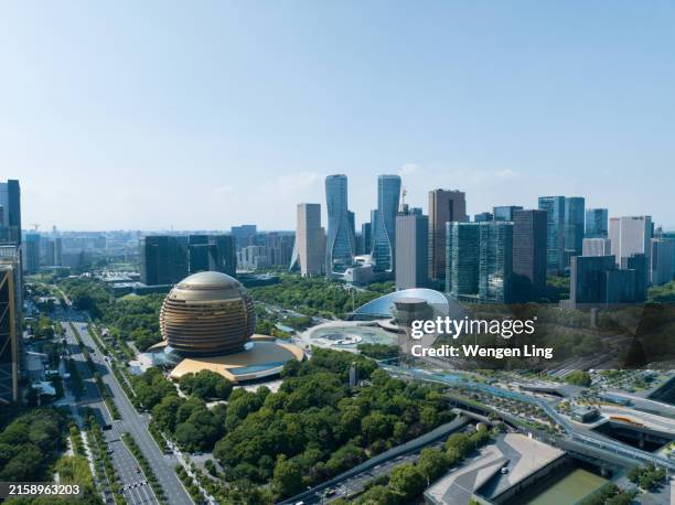 hangzhou city center - hangzhou stock pictures, royalty-free photos & images