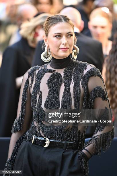 Maria Sharapova attends the Schiaparelli Haute Couture Fall/Winter 2024-2025 show as part of Paris Fashion Week on June 24, 2024 in Paris, France.