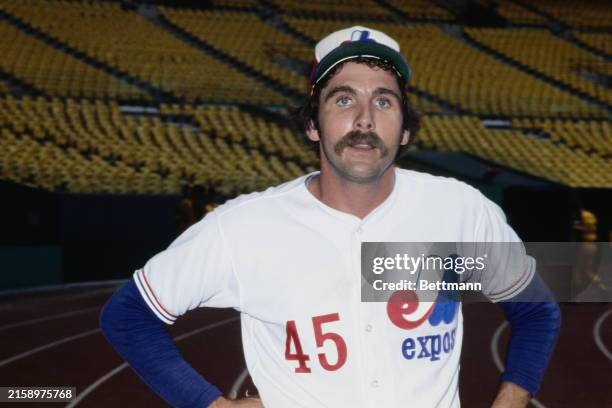 American baseball player Steve Rogers, a pitcher with the Montreal Expos, circa July 1979.