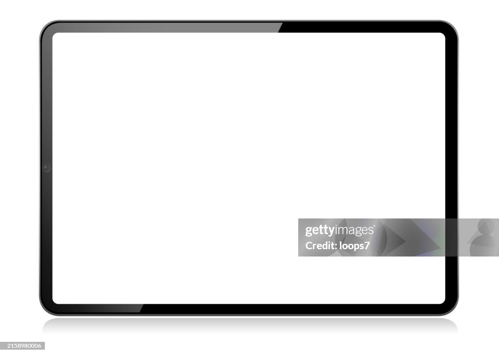 Mockup Dell'illustrazione Vettoriale Del Computer Della Compressa - Vista Frontale