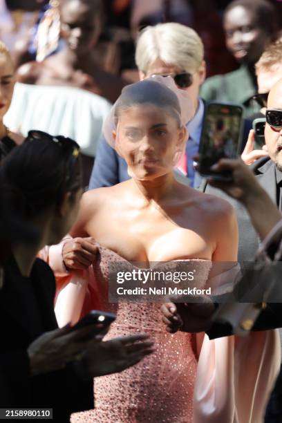 Kylie Jenner attends the Schiaparelli Haute Couture Fall/Winter 2024-2025 show as part of Paris Fashion Week on June 24, 2024 in Paris, France.