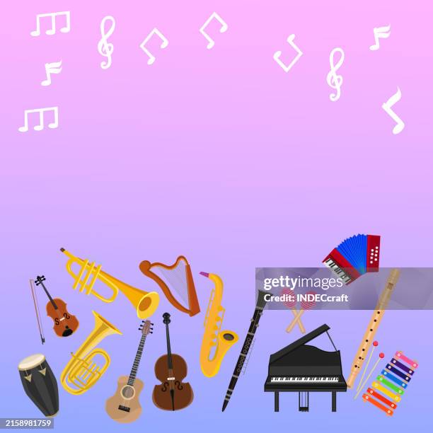 music instruments - harmonica stock illustrations