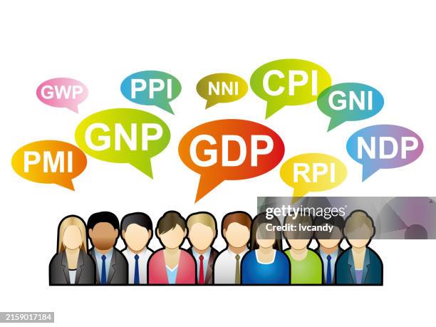 economic indicators - gdpr stock illustrations