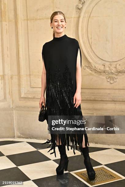 Rosamund Pike attends the Christian Dior Haute Couture Fall/Winter 2024-2025 show as part of Paris Fashion Week on June 24, 2024 in Paris, France.