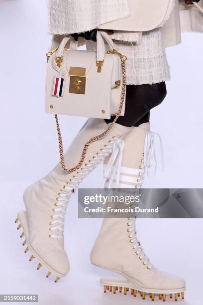Model, fashion detail, walks the runway during the Thom Browne Haute Couture Fall/Winter 2024-2025 show as part of Paris Fashion Week on June 24,...