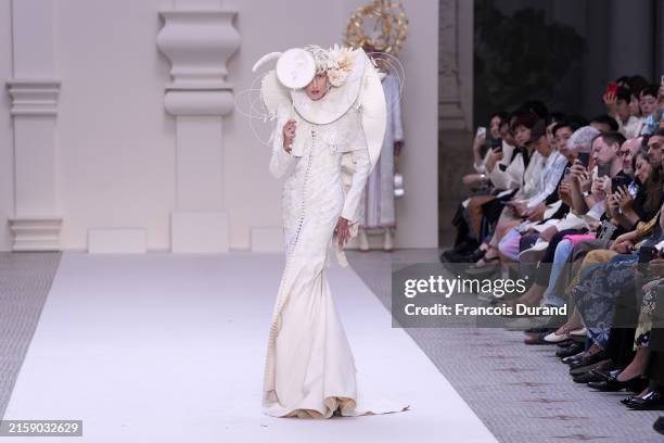Model walks the runway during the Thom Browne Haute Couture Fall/Winter 2024-2025 show as part of Paris Fashion Week on June 24, 2024 in Paris,...