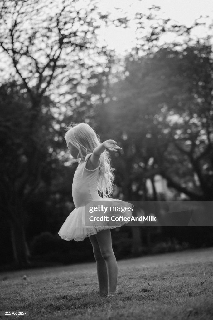 Sunlit Ballet Practice in the Park