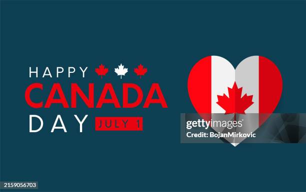happy canada day card, poster, july 1. vector - canada day stock illustrations
