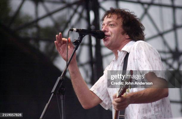 American Rock musician Gene Ween , of the group Ween, plays electric guitar as he performs onstage at the Austin City Limits Music Festival, Austin,...