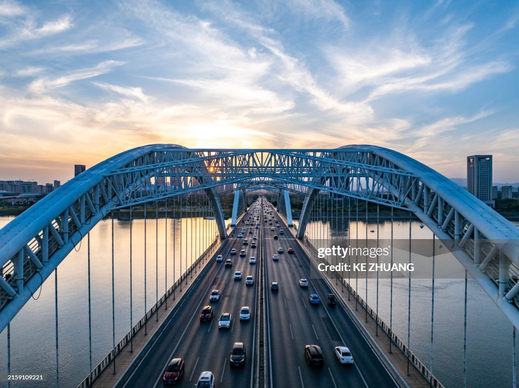 Modern cross-river bridges in China