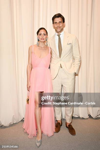 Olivia Palermo and Johannes Huebl attend the Giambattista Valli Haute Couture Fall/Winter 2024-2025 show as part of Paris Fashion Week on June 24,...