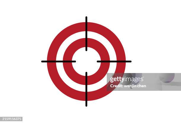 aiming at the bullseye icon - hunting sniper rifles stock-grafiken, -clipart, -cartoons und -symbole