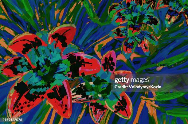 malerischer blumenhintergrund im stil des impressionismus - expressionismus stock-grafiken, -clipart, -cartoons und -symbole