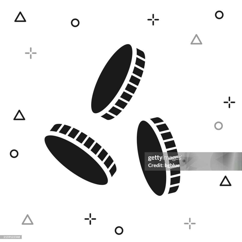 Coins falling. Icon on white background