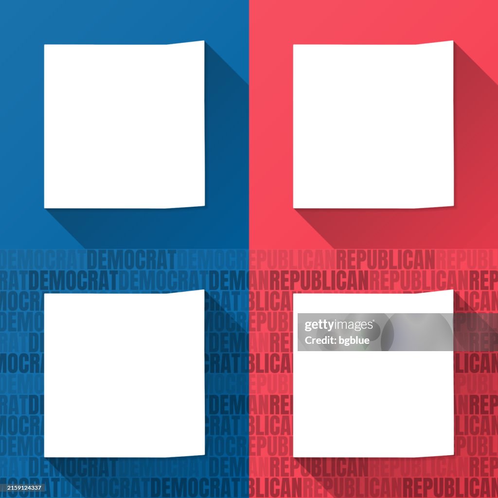 Madison County, Iowa. Maps on blue and red backgrounds