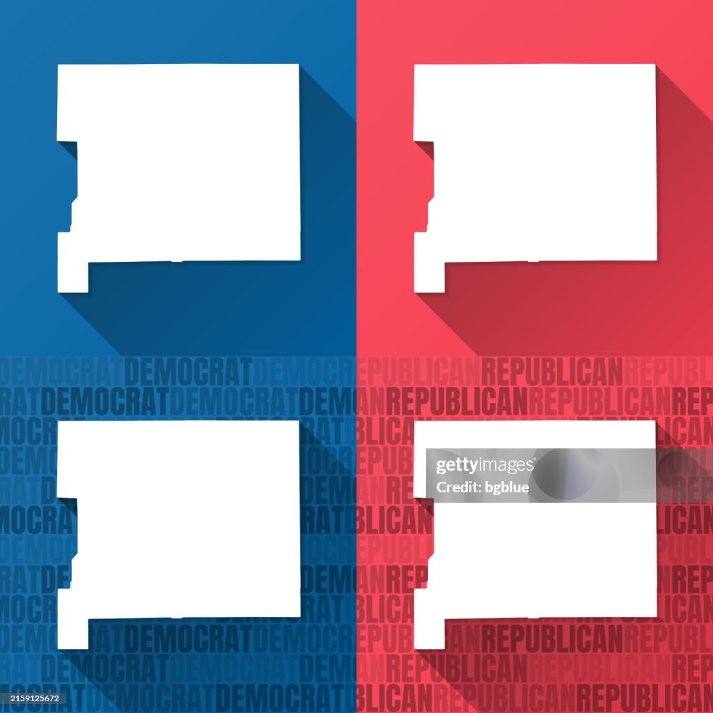 St. Joseph County, Indiana. Maps on blue and red backgrounds