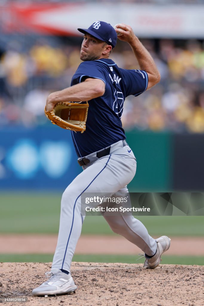Jason Romano Rays Tampa Bay Rays pitcher Jason Adam delivers a pitch during an MLB game ...