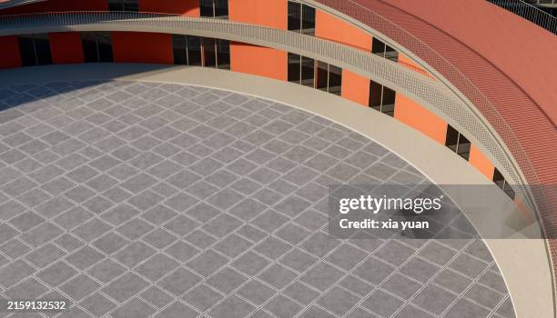 aerial view of empty floor tile - block paving driveway stock pictures, royalty-free photos & images