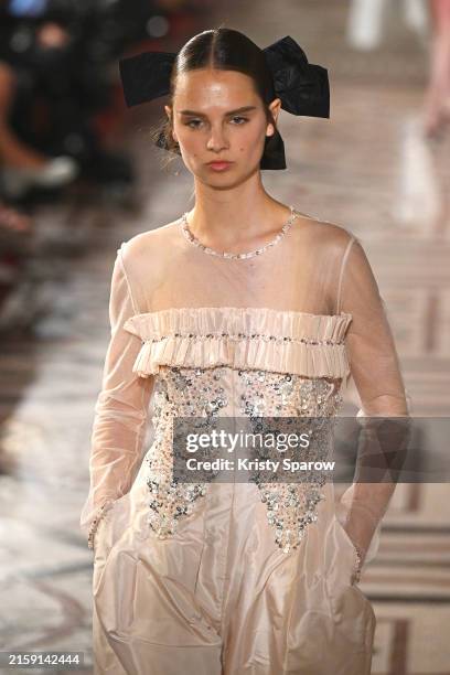 Model walks the runway during the Chanel Haute Couture Fall/Winter 2024-2025 show as part of Paris Fashion Week on June 25, 2024 in Paris, France.