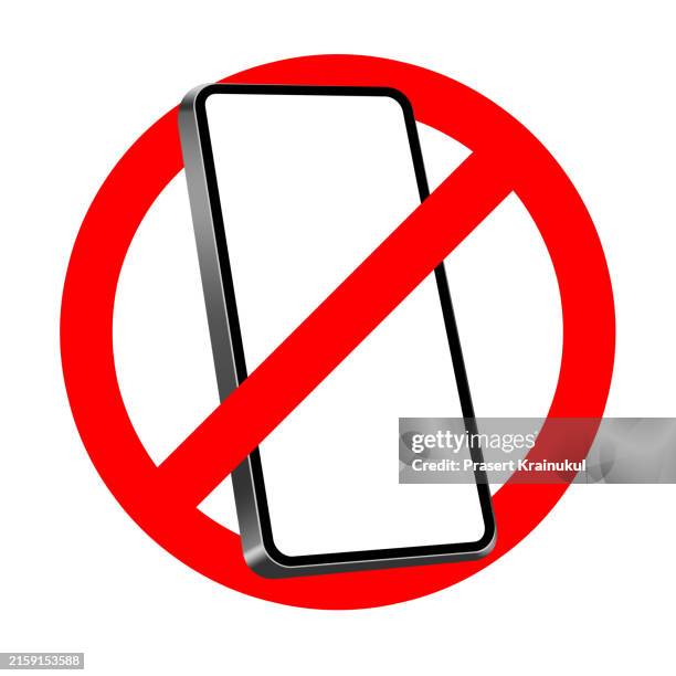 no cell phone prohibition sign. - forbidden stock pictures, royalty-free photos & images