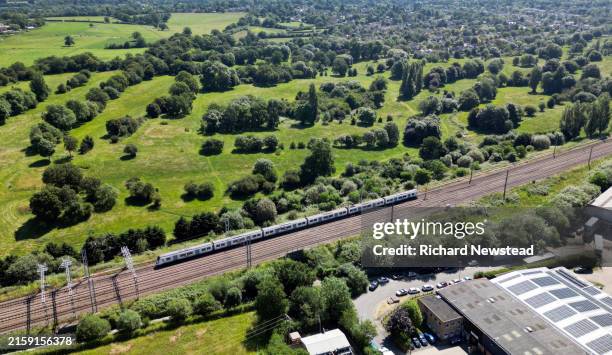 train journey - train tracks uk stock pictures, royalty-free photos & images