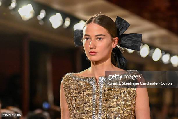 Model walks the runway during the Chanel Haute Couture Fall/Winter 2024-2025 show as part of Paris Fashion Week on June 25, 2024 in Paris, France.