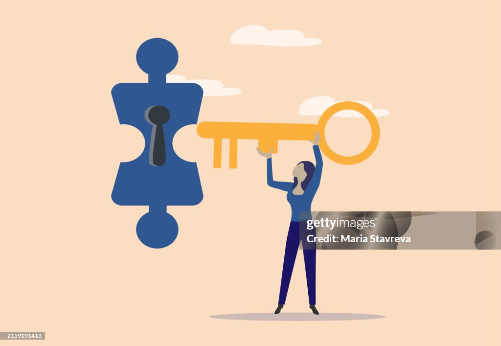 Problem solution concept. Unlock potential to success.