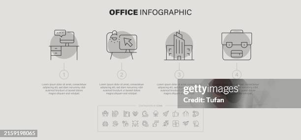 office infographic template - office stairs stock illustrations