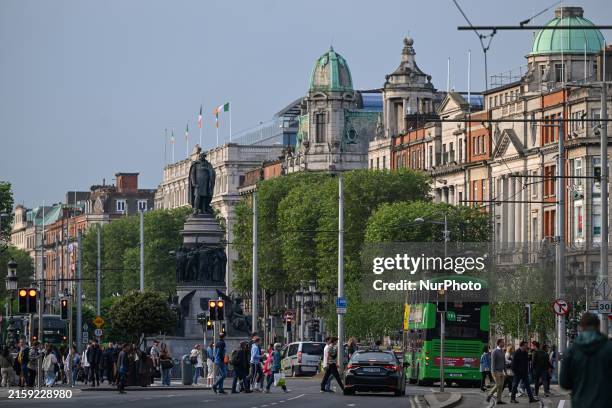 View of Dublin's O'Connell Street, on May 6 in Dublin, Ireland.