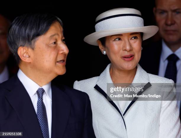 Emperor Naruhito of Japan and Empress Masako of Japan visit Westminster Abbey on day one of their State Visit to the United Kingdom on June 25, 2024...