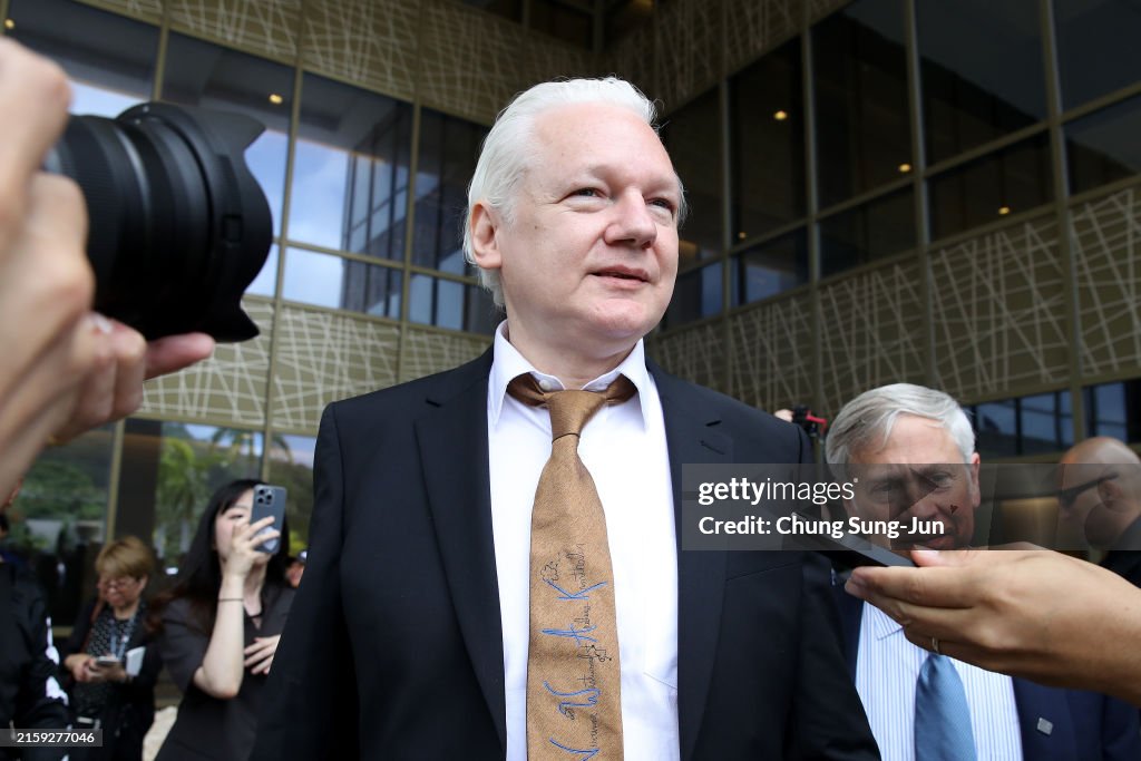 WikiLeaks Founder Julian Assange Leaves Court In Saipan As A Free Man