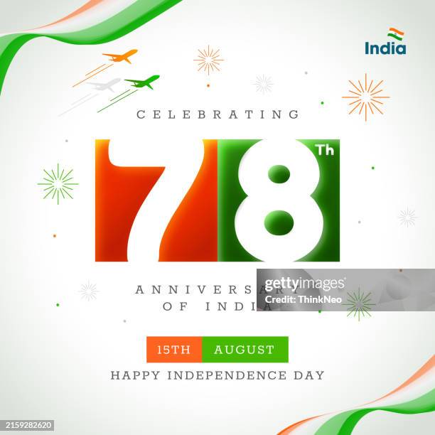 indian independence day, 15th august - august stock illustrations