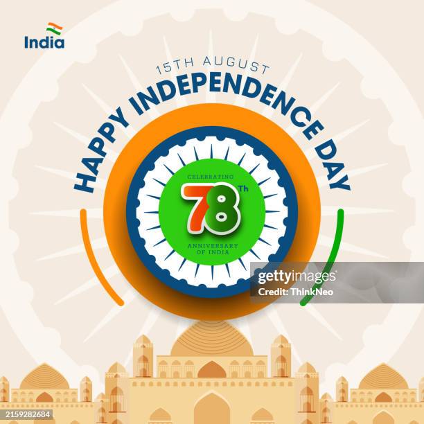 indian independence day, 15th august - august stock illustrations
