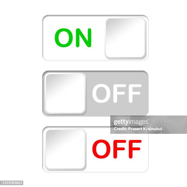on and off toggle switch buttons - incoming call mockup stock pictures, royalty-free photos & images