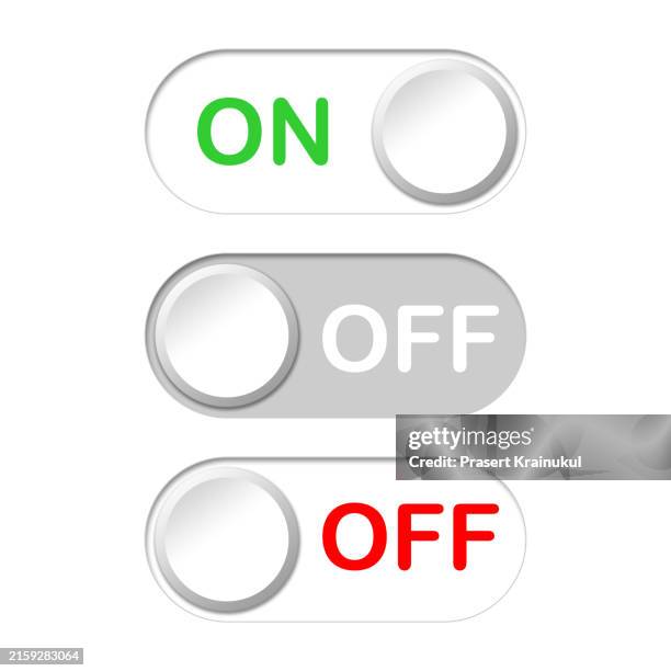 on and off toggle switch buttons - incoming call mockup stock pictures, royalty-free photos & images
