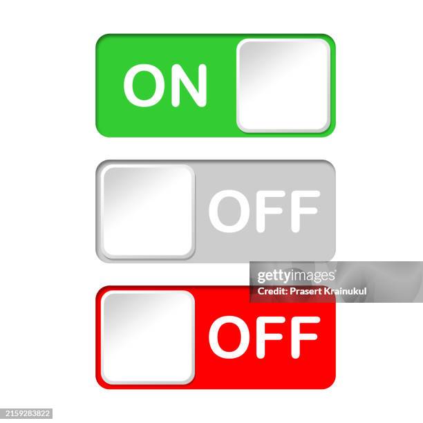 on and off toggle switch buttons - incoming call mockup stock pictures, royalty-free photos & images