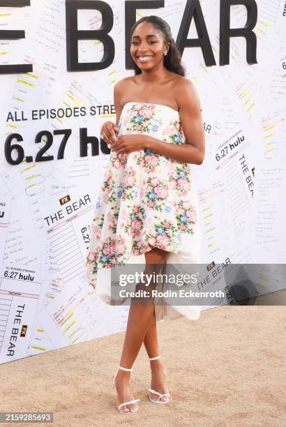 Ayo Edebiri attends FX's "The Bear" season 3 premiere at El Capitan Theatre on June 25, 2024 in Los Angeles, California.