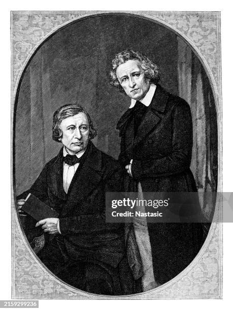 brüder william und jacob grimm - märchen stock-grafiken, -clipart, -cartoons und -symbole