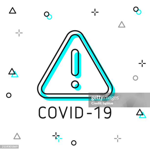coronavirus warning sign. line icon on white background - keep out sign stock illustrations
