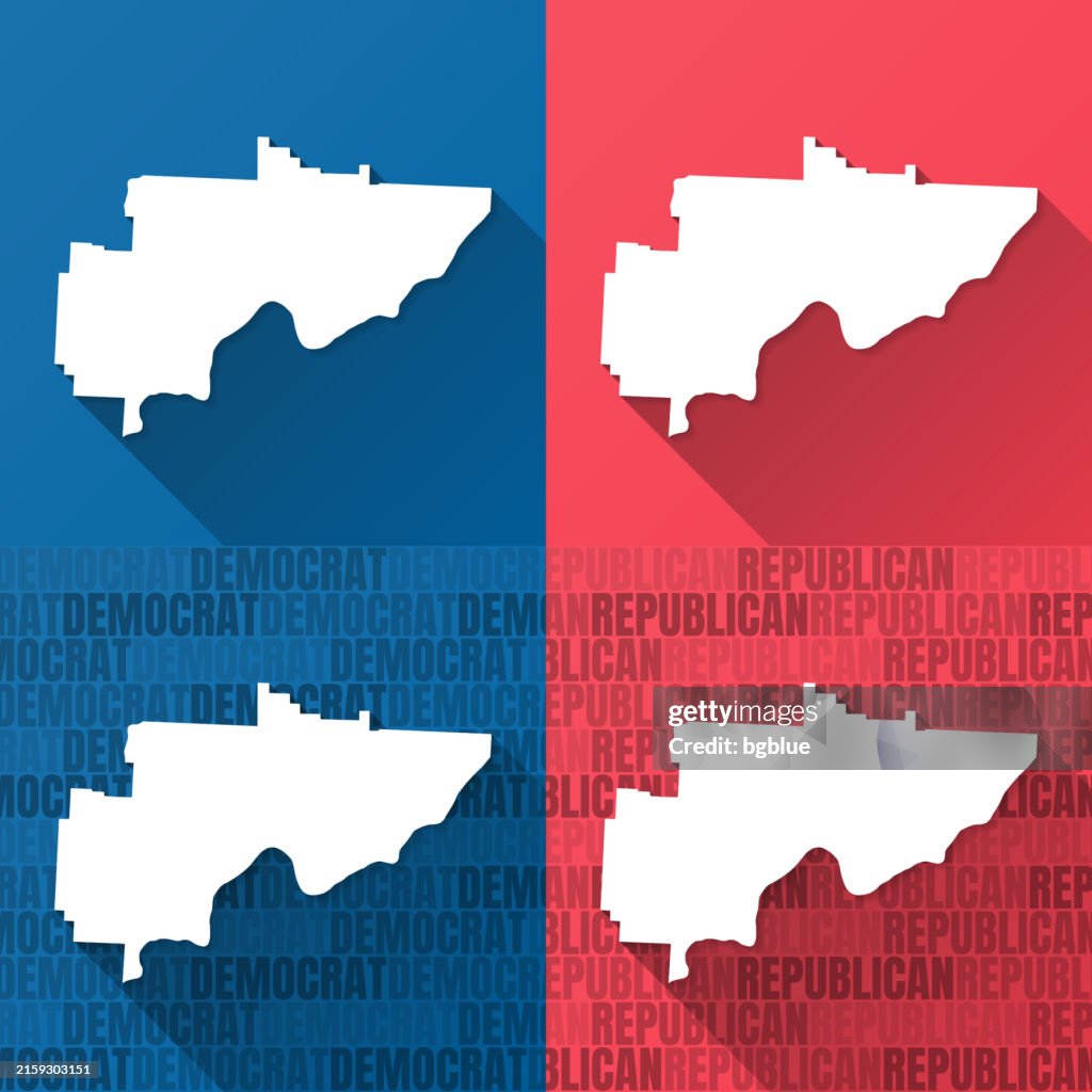 Washington County, Ohio. Maps on blue and red backgrounds