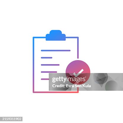 Task Approval Gradient Color Solid Line Icon Design Task Approval Gradient Color Solid Line Icon Design